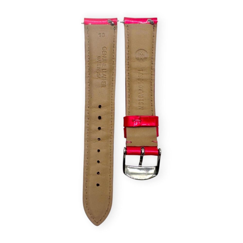MICHELE 18mm Fandango Hot Pink Genuine Patent Leather Watch Band Strap EUC - Picture 3 of 5